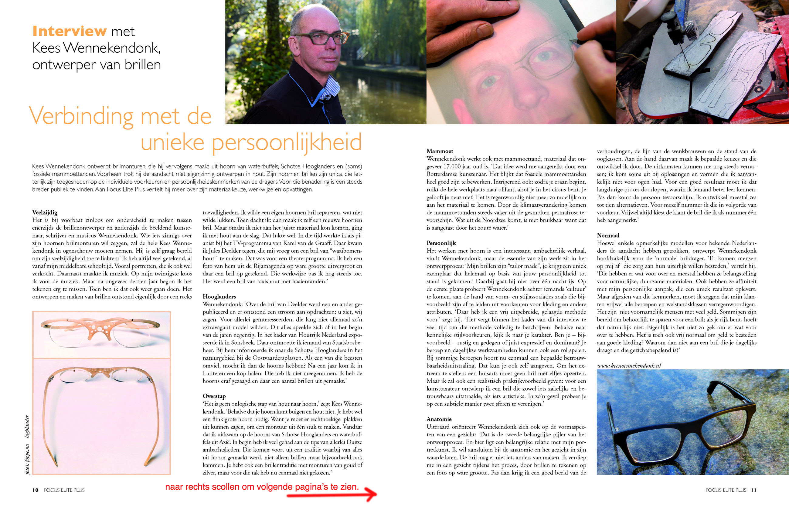 Kees Wennekendonk brilontwerp artikel Focus